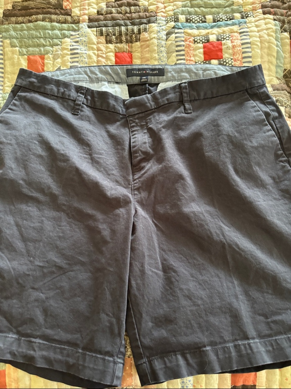 Tommy Hilfiger Women’s Dark Navy Flat Front Cotton Bermuda Shorts